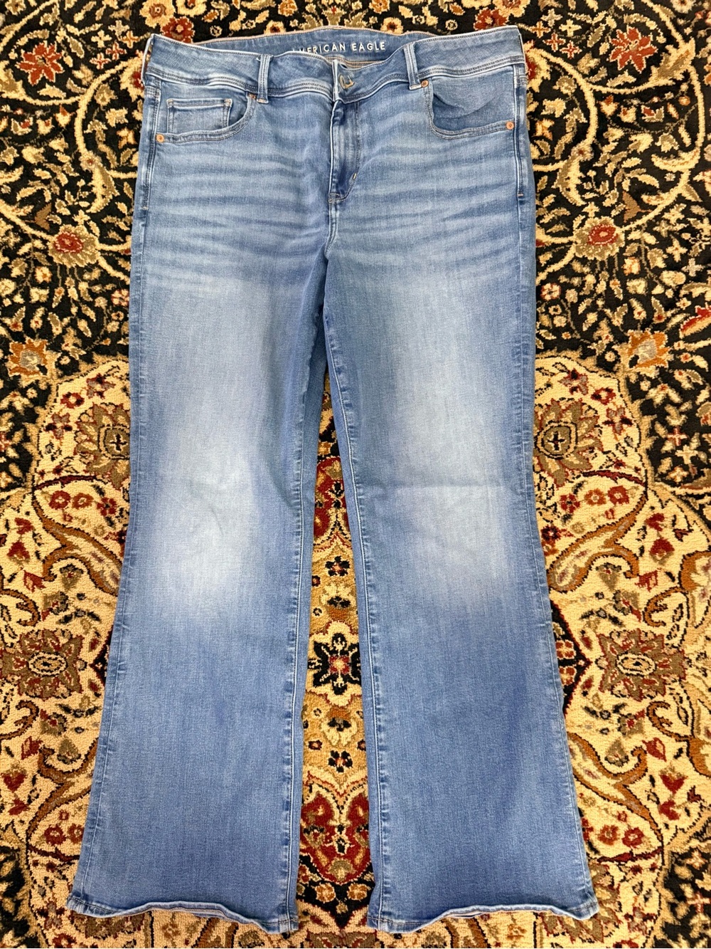 size 18 women’s AEO Next Level Stretch Kick Boot Jeans